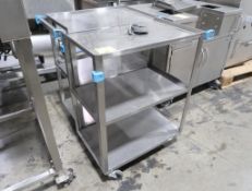 stainless stocking cart w/ shelves