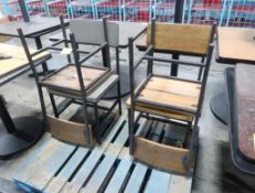 chairs- steel frames w/ wooden seats