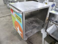 stainless demo cart w/ space for pull-out cutting board
