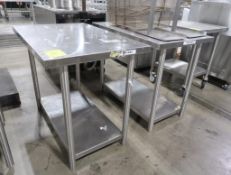 stainless tables w/ undershelves