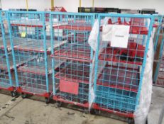wire shelving stocking carts on casters (4) shelves