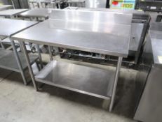 stainless table w/ backsplash & undershelf