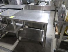 stainless table w/ backsplash & undershelf