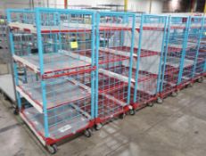 wire shelving stocking carts on casters (4) shelves