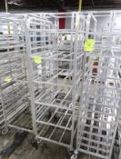 aluminum tub/tray rack, on casters