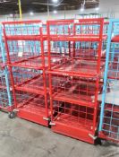 wire shelving stocking carts on casters (4) shelves
