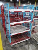 wire shelving stocking cart on casters (4) shelves