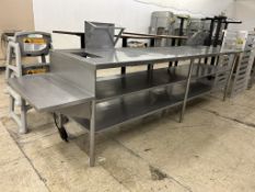 113IN STAINLESS STEEL TABLE W/ 15IN LEFT SIDE SHELF