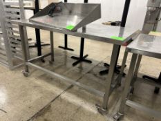 60IN X 30IN X 36IN STAINLESS STEEL TABLE ON CASTERS