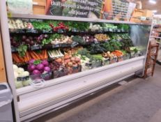 Kysor Warren refrigerated produce case, 12' case w/ misting system