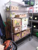 wire shelving unit, on casters