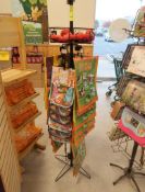 merchandising spinner rack- round shelf w/ clips