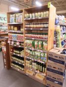 wooden merchandising shelving units w/ movable shelves