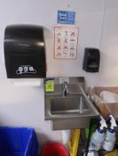 hand sink w/ soap & towell dispenser