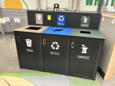 3 COMPARTMENT WASTE BIN CONTAINMENT UNIT