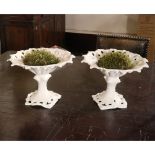 ♢ Pair of ceramic centrepieces Nove, Bassano 20th century