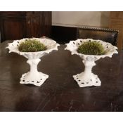 ♢ Pair of ceramic centrepieces Nove, Bassano 20th century