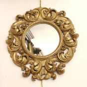 ♢ Golden wood mirror Italy, 20th century
