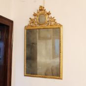 ♢ Golden wood mirror Italy, 20th century