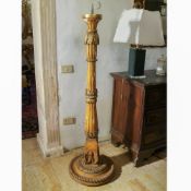 gilded and lacquered wood torchholder Italy, 19th century