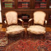 Pair of walnut armchairs Italy, 19th century