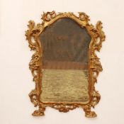 ♢ Golden wood mirror Italy, 20th century