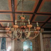 Wrought iron eight-lights chandelier Italy, 19th-20th century