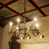 Six lights bronze chandelier Italy, 19th - 20th century