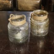 Pair of fluted glass vases Italy, 20th century