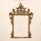 ♢ Silver wood mirror Italy, 20th century