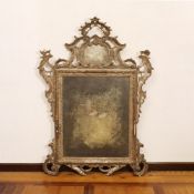 ♢ Silver wood mirror Italy, 20th century