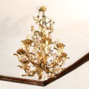 Eight-light chandelier in gilded iron Italy, XIX-XX sec.