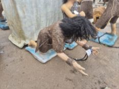 Animatronic Pre-Historic Human making fire, Dimensions Approx. Height 1.7m, Gross Weight 28.5kg.