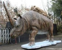 Animatronic Cheetah fighting Elasmotherium, Dimensions Approx. Height 4.5m, Length 1.7m, Gross