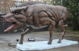 Animatronic Entelodon, Dimensions Approx. Height 2.3m, Approx. Length 5m, Gross Weight 336kg.