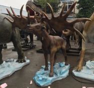 Animatronic Large Irish Elk, Dimensions Approx. Height 2.3m, Length 2.2m, Gross Weight 82kg.