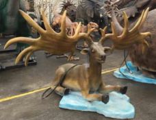 Animatronic Medium Irish Elk, Dimensions Approx. Height 2m, Length 2m, Gross Weight 63kg.