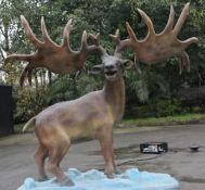 Animatronic Medium Irish Elk, Dimensions Approx. Height 2m, Length 1.8m, Gross Weight 58kg.