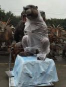 Giant Beaver standing on a rock, Approx. Width 2m, Approx. Base 0.6m, Gross Weight 105kg,