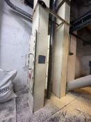 Steel Cased Two Leg Belt & Bucket Elevator, approx. 400mm wide on leg section, approx. 28m high,