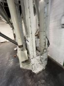 Steel Cased Two Leg Belt & Bucket Elevator, 180mm wide on leg, approx. 17.4m high, with geared