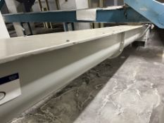 Buhler approx. 300mm dia. Inclined Screw Conveyor, approx. 5m long, serial no. 10232720, with geared