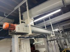 Buhler approx. 300mm dia. Screw Conveyor, serial no. 10232723, approx. 9m long, with geared electric