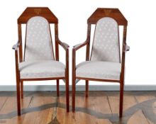 Paar Jugendstil-Armlehnstühle, Wien, um 1905