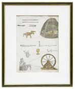 Blatt zum Thema Glasherstellung aus einer Enzyklopädie, England, 19. Jh.