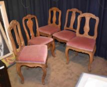 Fünf verschiedene Barockstühle, Süddeutschland, M. 18. Jh.