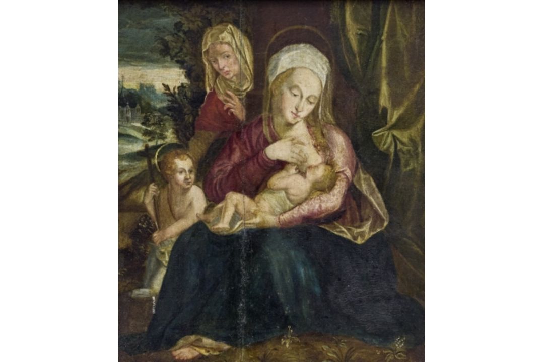 Maria und Elisabeth mit Jesus und Johannes, Deutscher Spätmanierist des 17. Jh. - Bild 2 aus 2