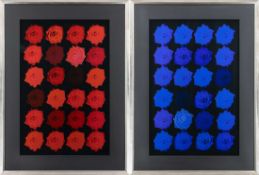 Klinger, Mario: Pendants: blue and red roses