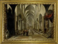 Church interior with Orientals, Flemish school of the 17th century