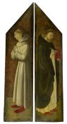 Two side wings of an altar with saints, Tuscany, probably 14th century.